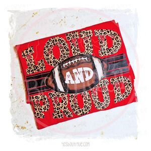 Loud and Proud Football Graphic Tee 2XL Red Short Sleeve Gildan Ready To Ship